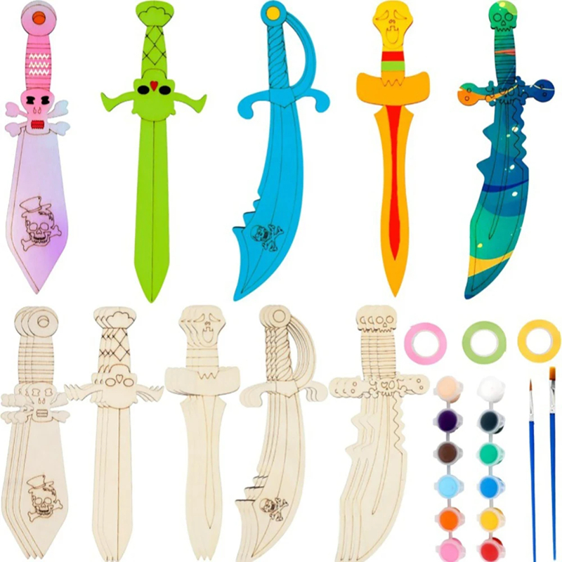 Wooden DIY Drawing Pirate Wood - Cosplay Prop Painting avis et prix