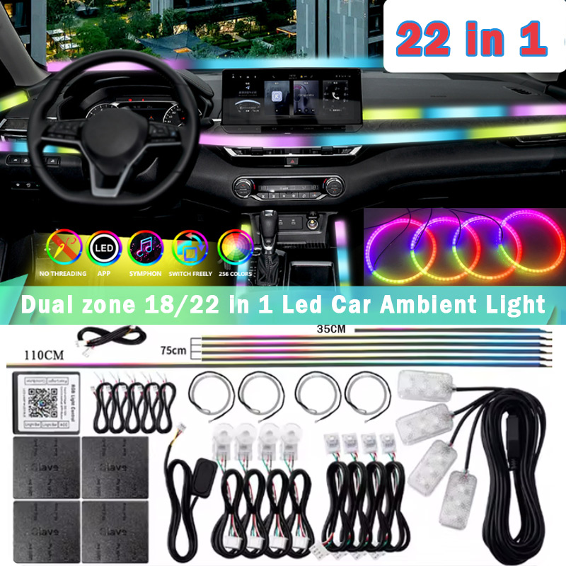 18/22 in 1 Acrylic Led Car Amb - Led El Wire avis et prix