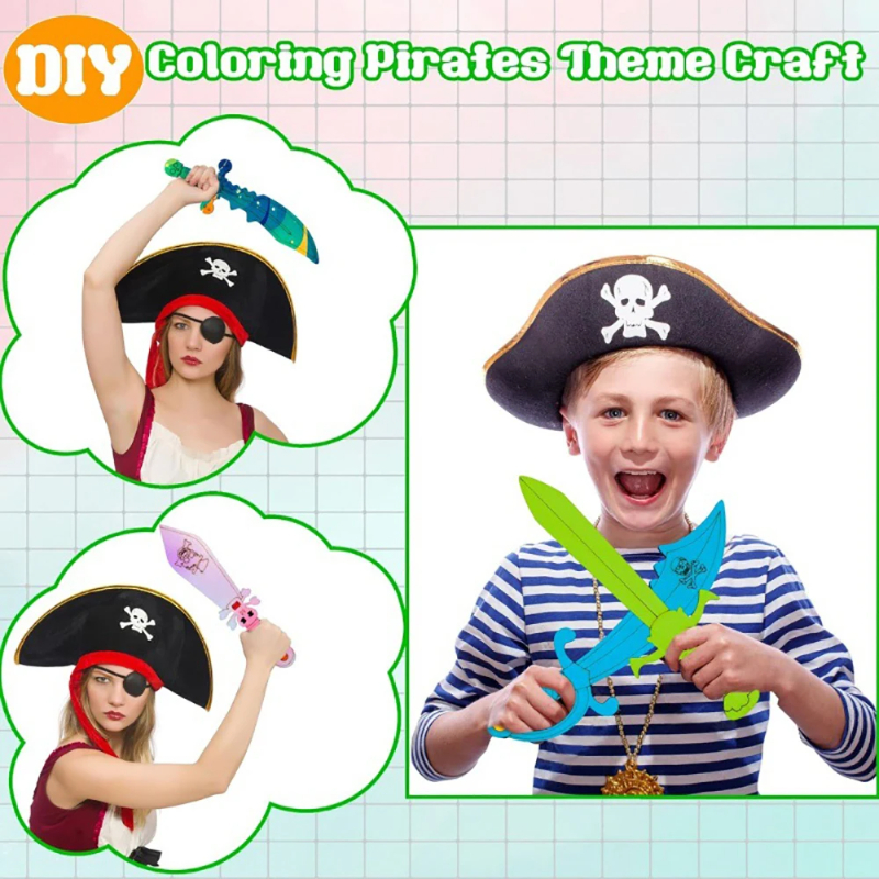 16pcs Kids Wooden Pirate Theme - Cosplay Prop Painting avis et prix