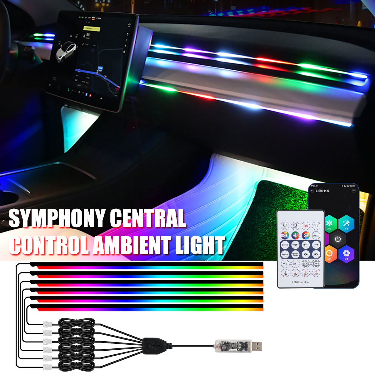 KEVANLY Car Ambient Lights 10  - Led El Wire avis et prix