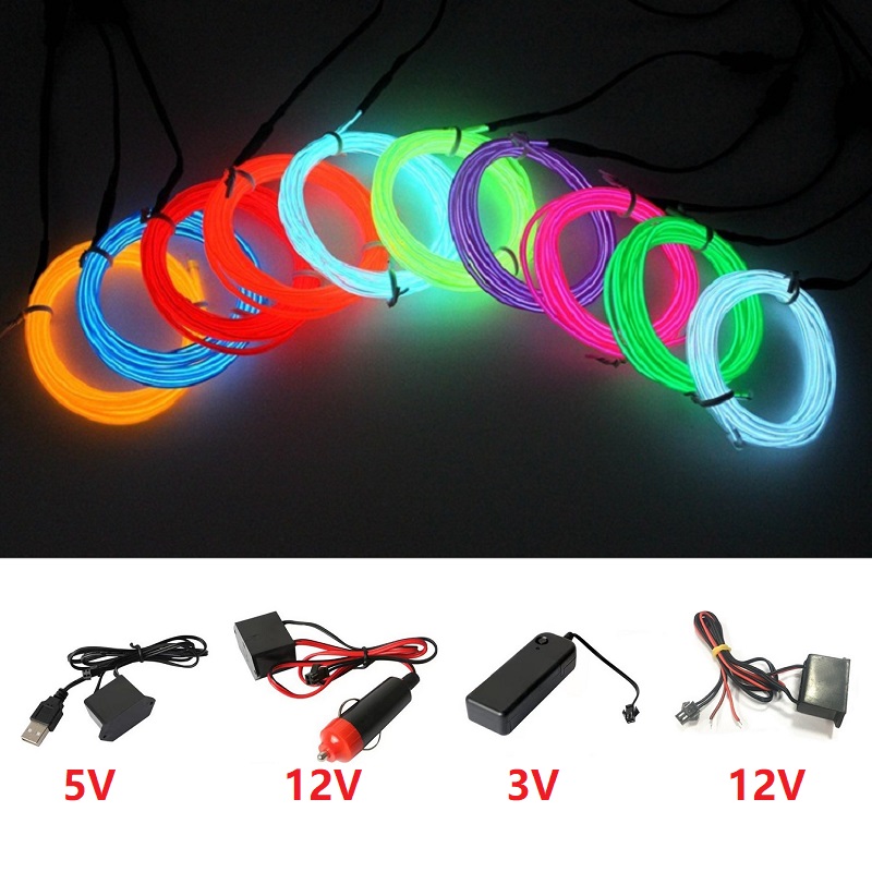 10m/5m/3m/1m 3V Battery 5V USB - Led El Wire avis et prix