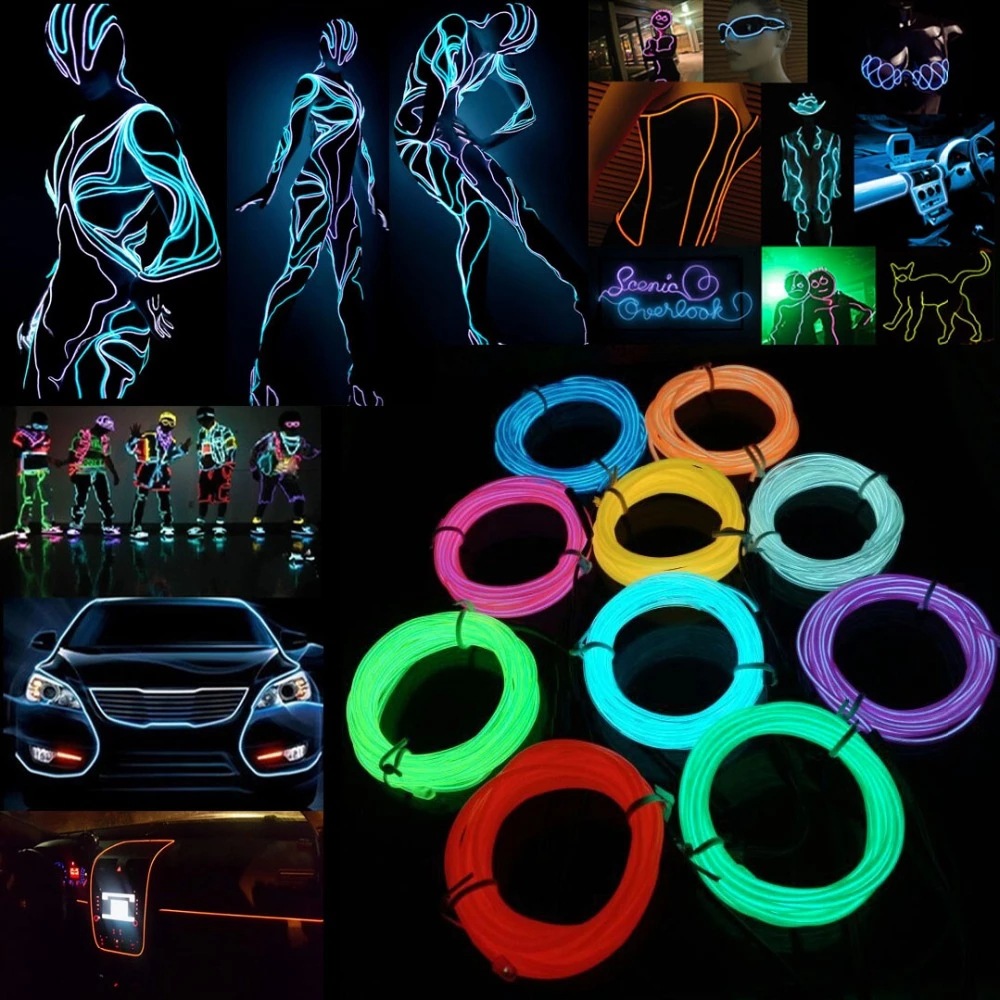 10m/5m/3m/1m 3V Battery 5V USB - Led El Wire avis et prix